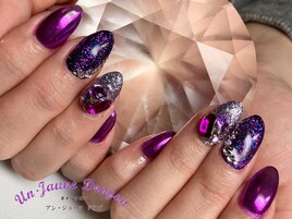 【自爪ネイル】パープルネイル