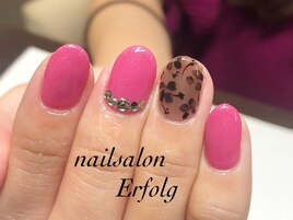 ピンク×シースルーブラックnail