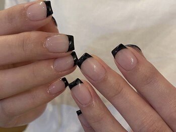 アイネイルズ 天神今泉店(I-nails)/【misa.s】ブラックフレンチ