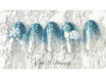 雪の結晶ネイル￥6000