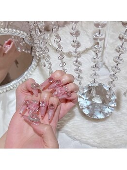 ビッグリボンハートネイル