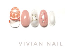オレンジ　フルーツネイル