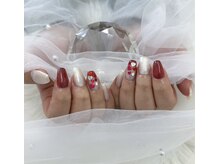 エム 見川店(M)/大人可愛いハートホロネイル