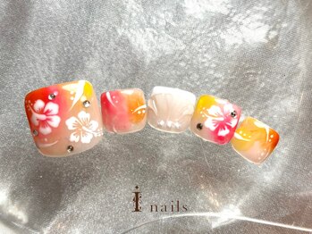 アイネイルズ 町田店(I nails)/ハイビスカスネイル10480円