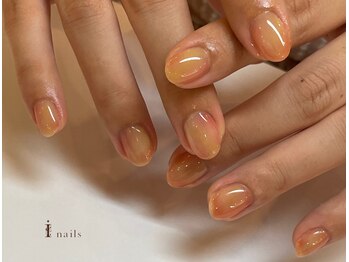 アイネイルズ 吉祥寺店(I nails)/ちゅるんシースルー桃ネイル