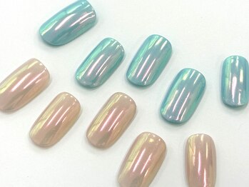 ネイルサロン クイール 小山店(NAIL SALON QUILL)/ワンカラー×オーロラ