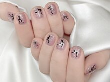 クラルトゥーナ 表参道(Curaltuna)/リボン × &nbsp;フラッシュネイル