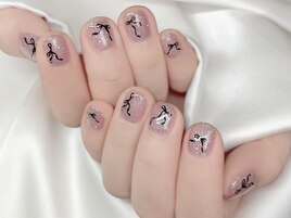 リボン × &nbsp;フラッシュネイル