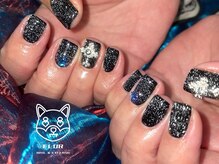 フロル(FLOR)/黒フラッシュネイル/韓国