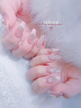 デリーネイル(Dely_nail)/ガーリーなリボンネイル