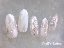 ネイルズロータス(Nails Lotus)/シルバー×ホワイト