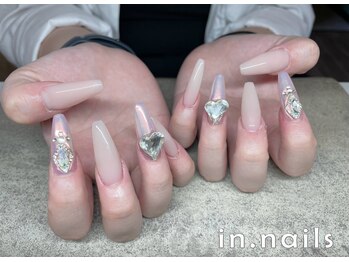 インネイルズ(in.nails)/ハートネイル　ミラーネイル