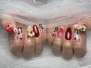 バレンタインネイル