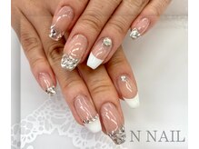 エヌ ネイル(N NAIL)/キラキラx王道白フレンチ♪