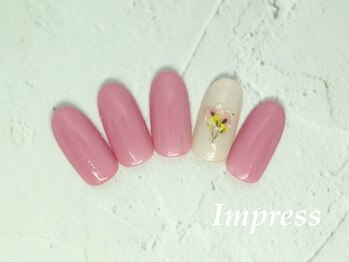 ネイルサロン インプレス(Impress)/ワンカラーフラワー