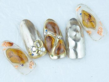 ネイル ブーマー(Nail BOOMER)/ニュアンス/べっ甲/ミラーネイル