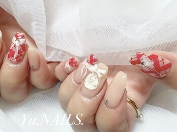ユーネイルズ 恵比寿(Yu.NAILS.)/リボン春ネイル◎フルデザイン