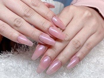 レアネイル 新宿(le'a nail)/長さ出しミラーワンカラー