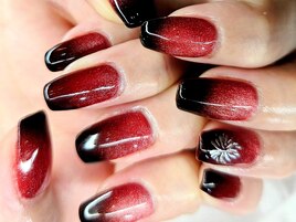 赤マグネットに黒グラデ☆