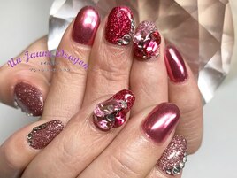 【自爪ネイル】ピンクミラー