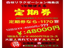 桜 梅島店/定期券・全身整体75分