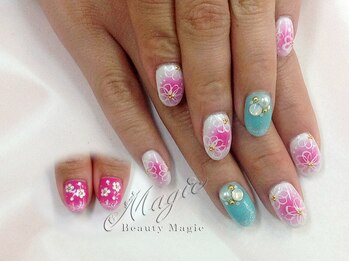 ネイルサロン ビューティーマジック 川口店/フラワーチークネイル