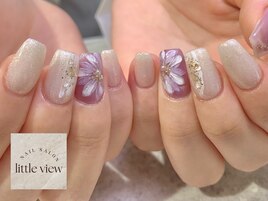 ・パープルぷっくりお花