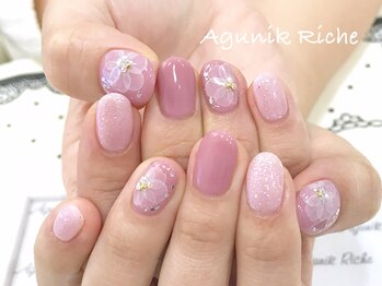 アグニークリッシェ(Agunik Riche)/【水彩フラワーネイル】