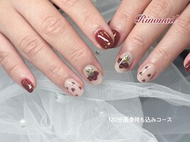 赤い薔薇ネイル　71142