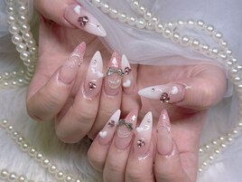 ピンク リボン ガーリー 春