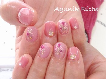 アグニークリッシェ(Agunik Riche)/【押し花ネイル】