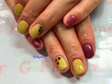 ジー フィンガー 千葉店(G)/秋色レオパードネイル