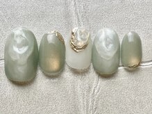 エムドットネイル 池袋(m.nail)/グリーンニュアンス×マグネット
