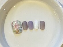 カラ ネイル 中津店(calla nail)/ほわほわチェックデザイン