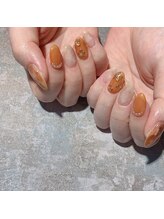 アティックネイルアトリエ(attic nail atelier)/ゴールドフラワーネイル★