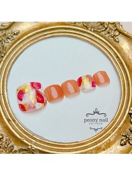 ピオニーネイル(peony nail)/春フット　華やかペタル