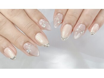 アリイネイルズ(ALII Nails)/シルクマグ&ガラスフレンチ