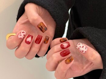 ハート/ニュアンス/冬ネイル