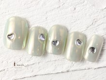 ジェミーネイル エビス(Jemiy nail ebisu)/グリーンミラーハート7980yen