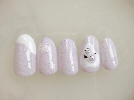 雪だるまネイル