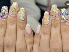 カラフルツイードネイル