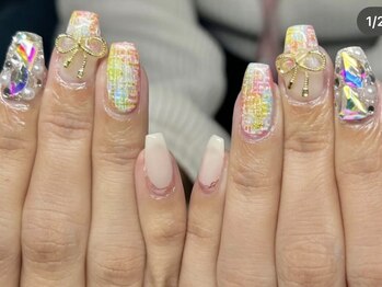 ブラン(Blanc)/カラフルツイードネイル