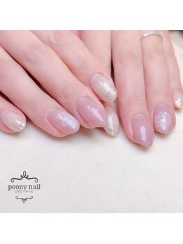 ピオニーネイル(peony nail)/たらしこみで描くさくらネイル