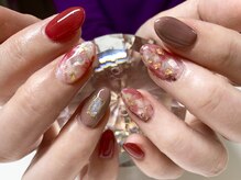 ダブルムーンビューティフル(DOUBLEmoonBeautiful)/大人ボルドー大理石＆グレージュ