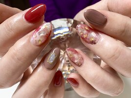 大人ボルドー大理石＆グレージュ