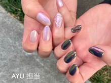 エルミー 三軒茶屋(elmy)/ぷっくりハート　オーロラネイル