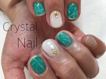 クリスタルネイル ボンベルタ橘店(CRYSTAL NAIL)/ワンカラーネイル×アート
