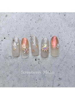 サロンストロベリームーン(Salon Strawberry Moon)/定額ビジューネイル☆¥8980