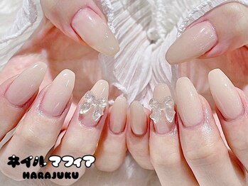 ネイルマフィア 原宿(NAIL MAFIA)/クリアリボン/ヌーディー