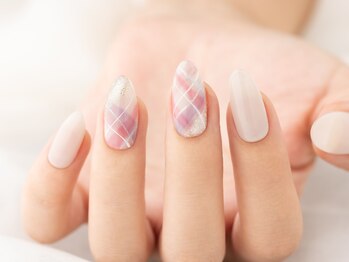 チェック柄×ホワイト